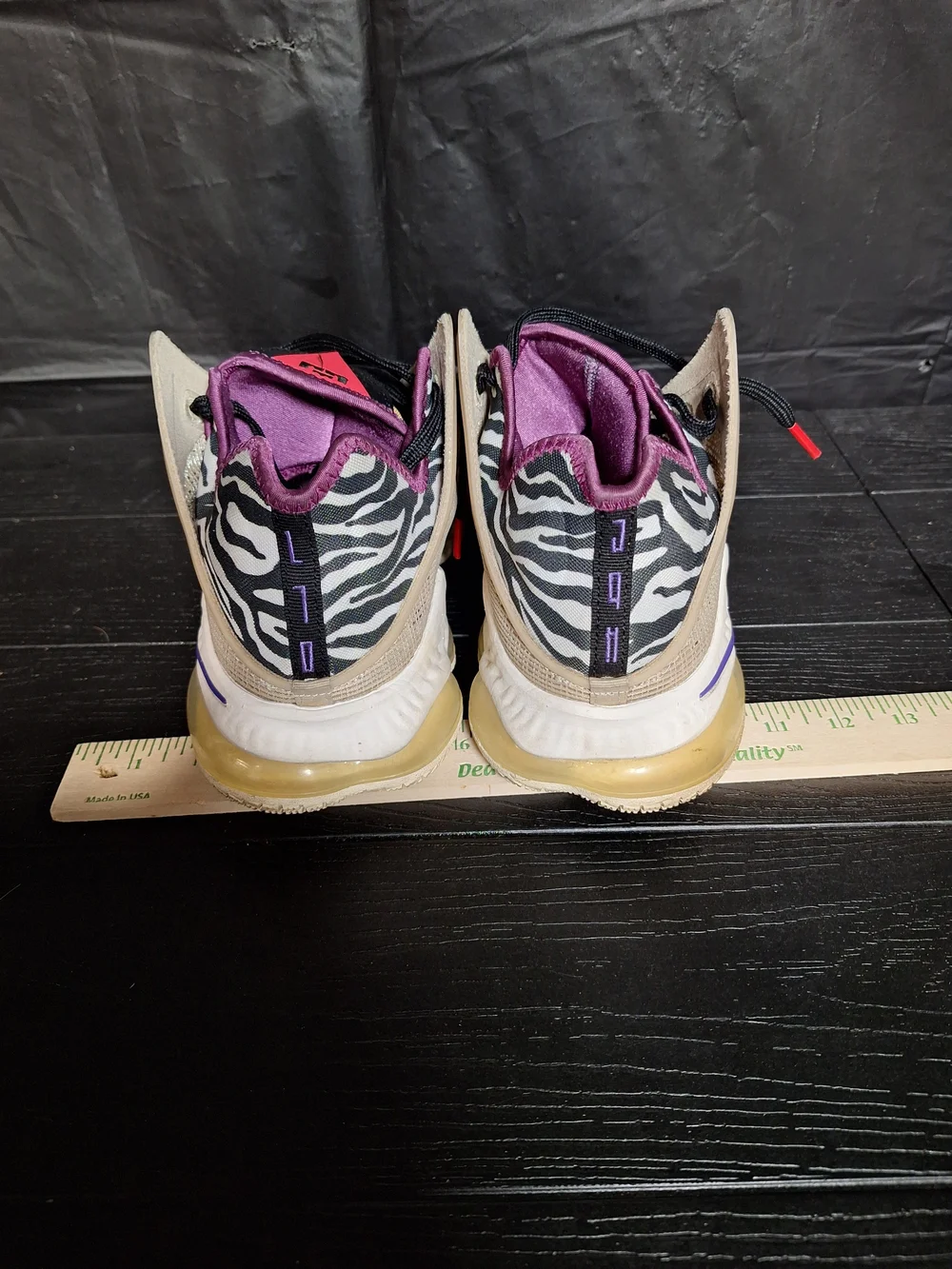 Nike Men's LeBron Leopard-Print Athletic Shoes with Purple Lining